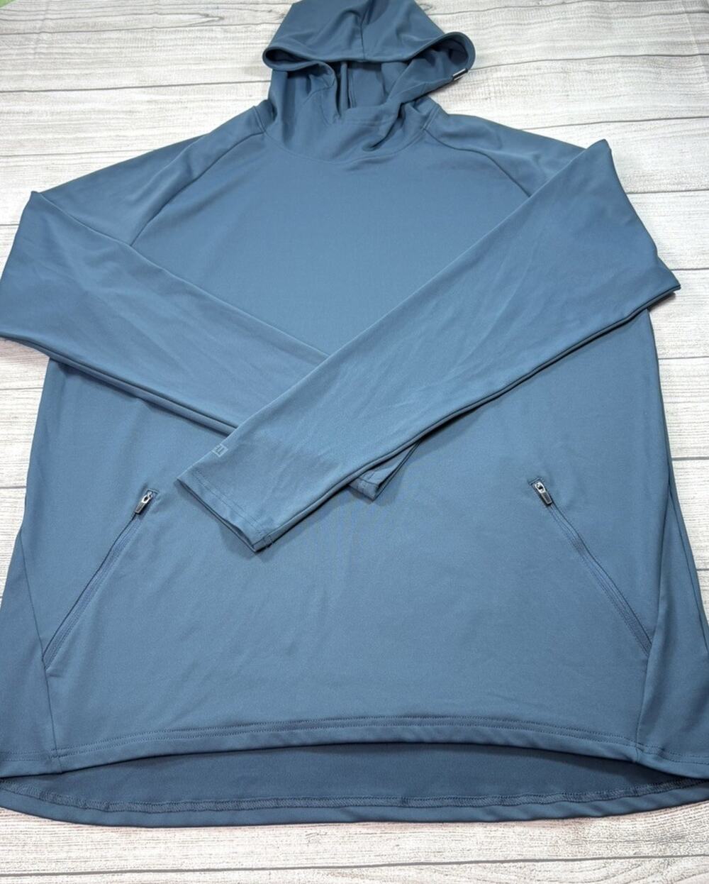 Barbell Apparel Men's Stealth Performance Hoodie Active Pullover Blue Size XL